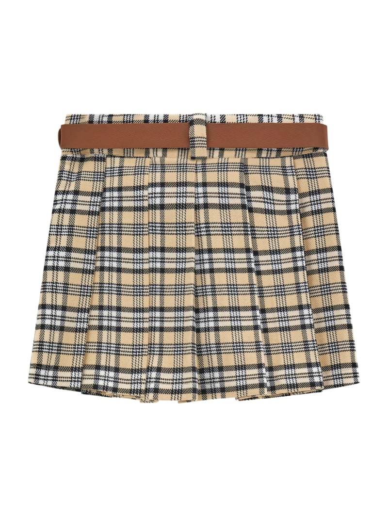 Twill Plaid Pleated Mini Skirt (7-16) | GUESS