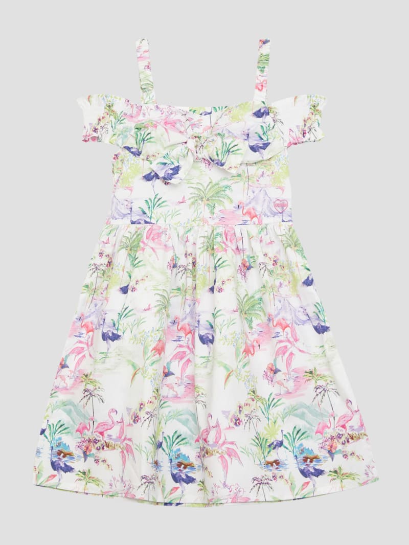 Guess printed off the shoulder dress cheap