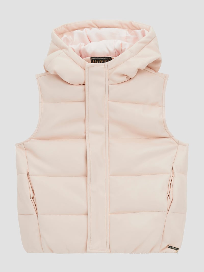 Pink puffer vest deals