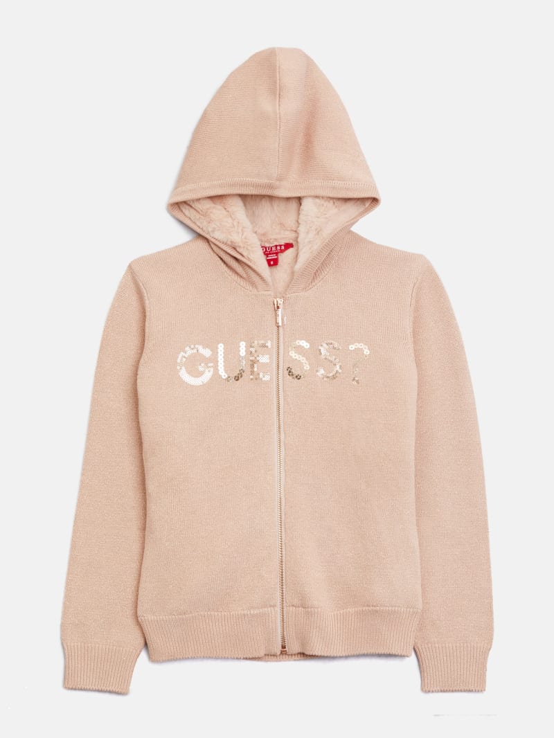 Melanie Hooded Lurex Sequin Sweater (7-14) | GUESS Factory