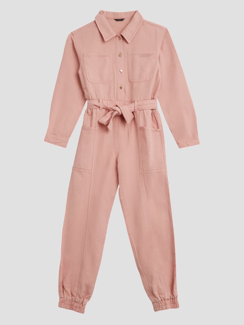 Garment Dyed Twill Jumpsuit (7-14) | GUESS