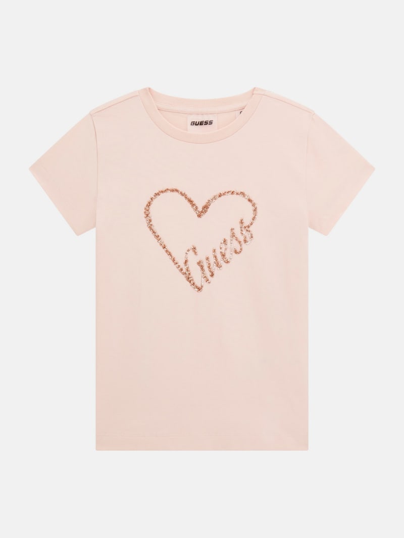 Eco MiniMe Sequin Heart Tee (4-16) | GUESS Canada