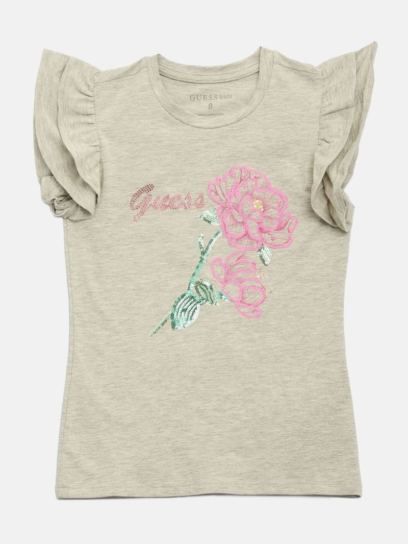 Mia Heather Flower Tee (7-14) | GUESS Factory