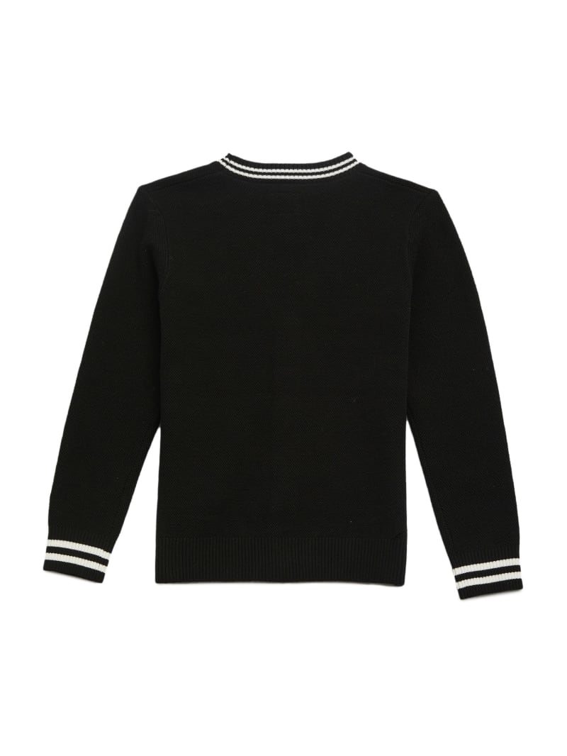 トップス OUAT 011- BLACK OFFICE CREWNECK CARDIGAN Teany Cardigan (7-14) | GUESS Factory