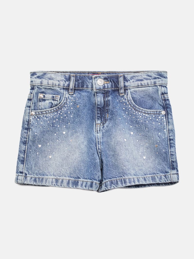 Rhinestone Denim Shorts (7-14) | GUESS Factory