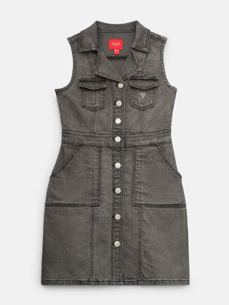 Sharon Black Denim Dress (7-14) | GUESS Factory