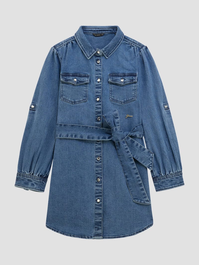 Belted Denim Shirt Dress (7-16) | GUESS