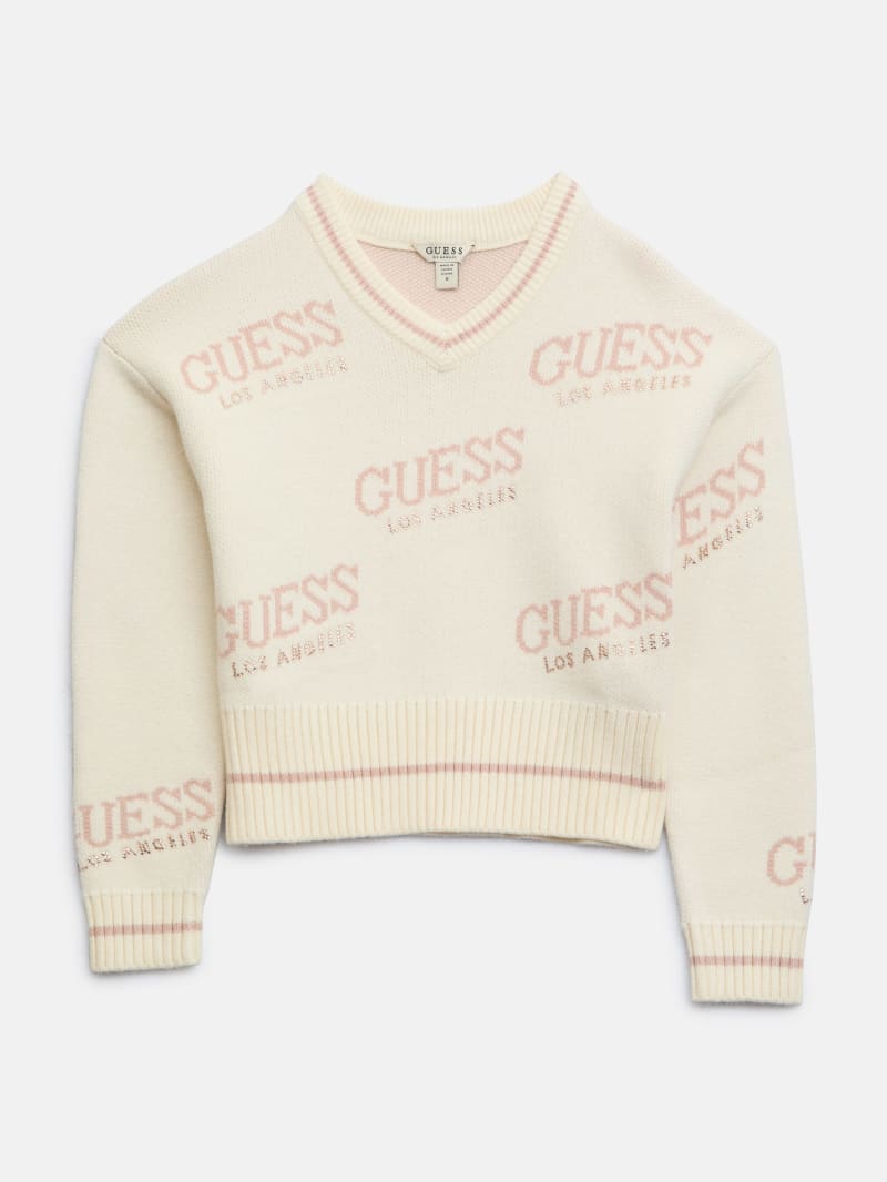 deres paper cotton sweater 白 15th デレス Dateryn V-Neck Sweater (7-14) | GUESS Factory