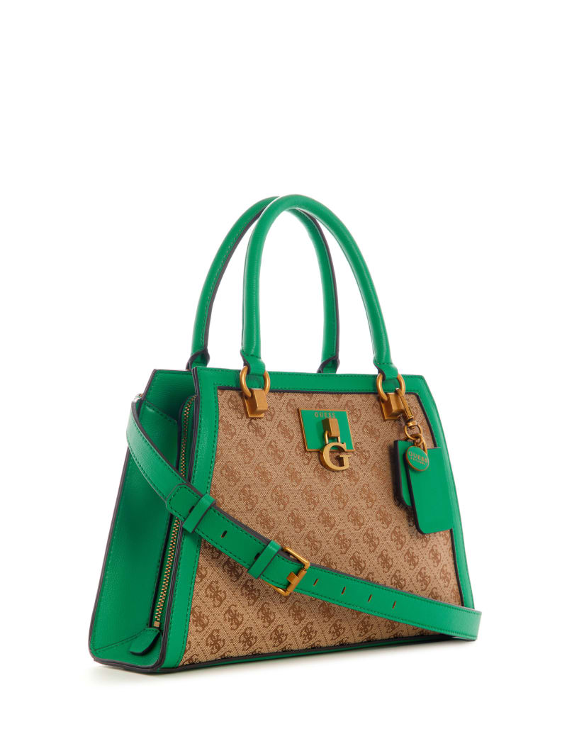 Stephi Jacquard Logo Girlfriend Satchel GUESS