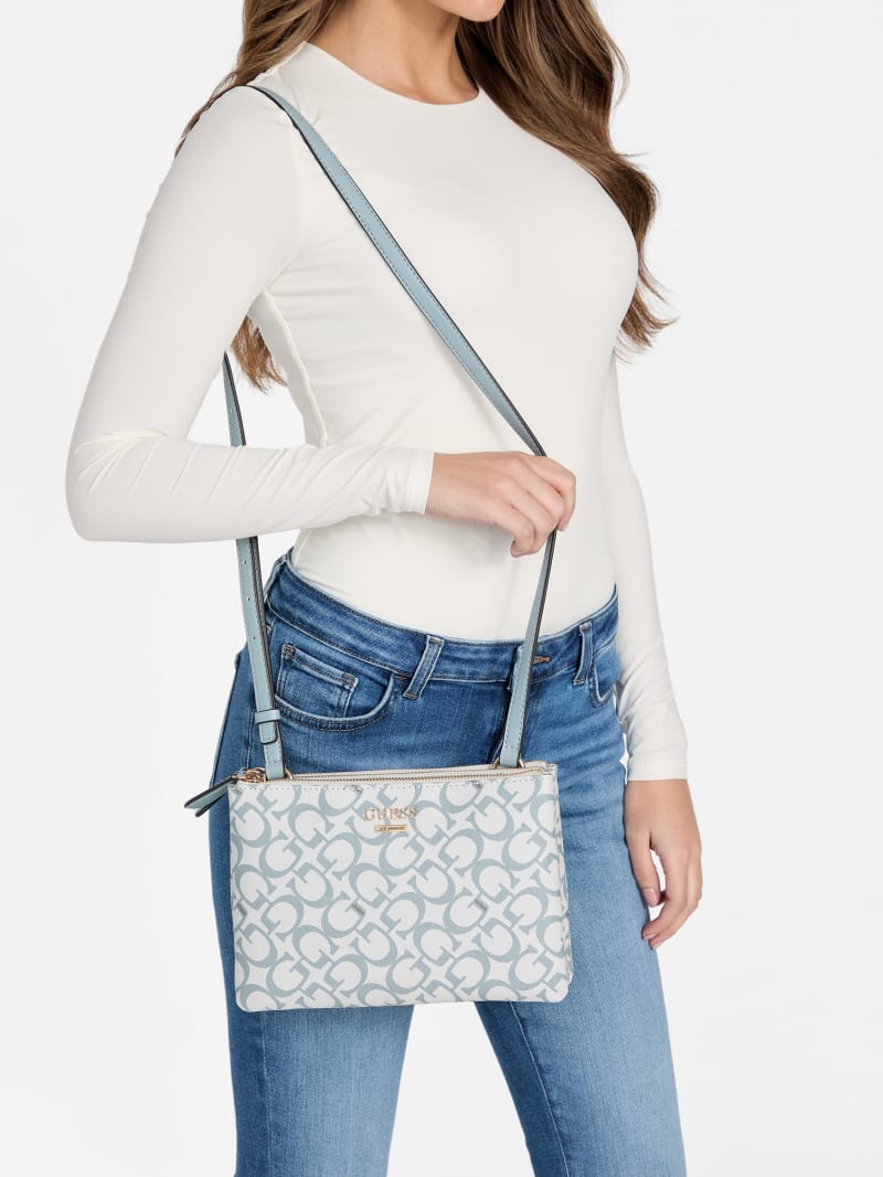 Akir Triple Compartment Logo Crossbody | GUESS Factory