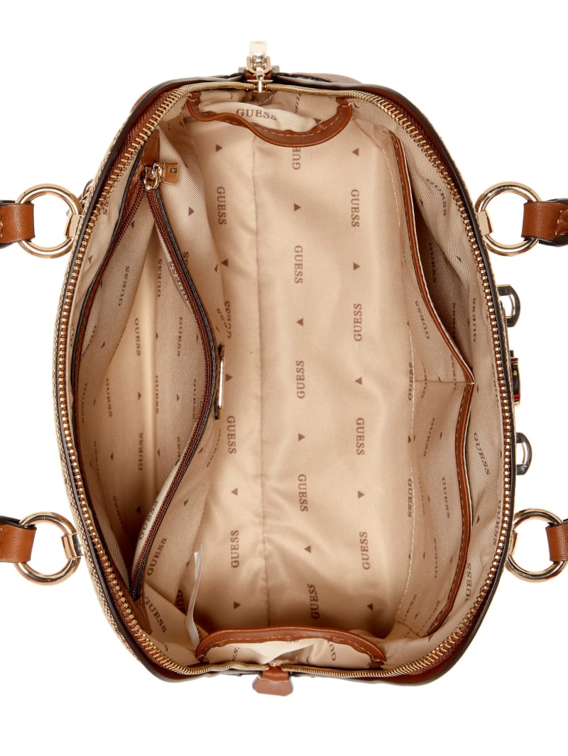 Neda Jacquard Logo Dome Satchel