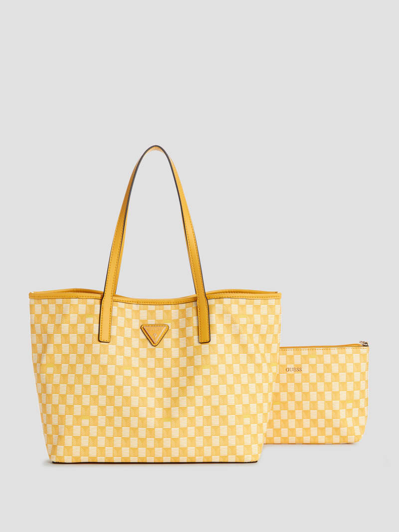 Guess VIKKY LARGE TOTE SET - Tote bag - yellow 