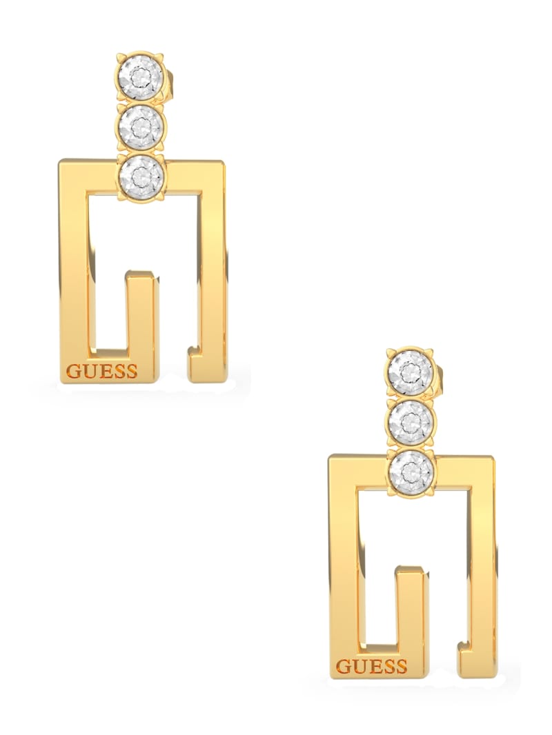 Gold-Tone Square G Logo Drop Earrings