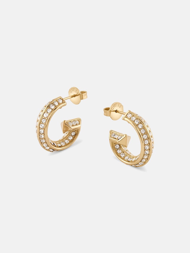 Guess' Gold-Tone Pavé G Hoop Earrings