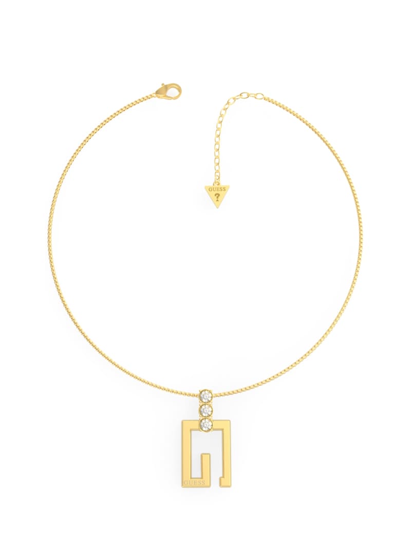 Gold-Tone Square G Logo Pendant Necklace