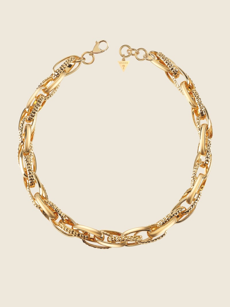 Gold-Tone Textured Chain Necklace