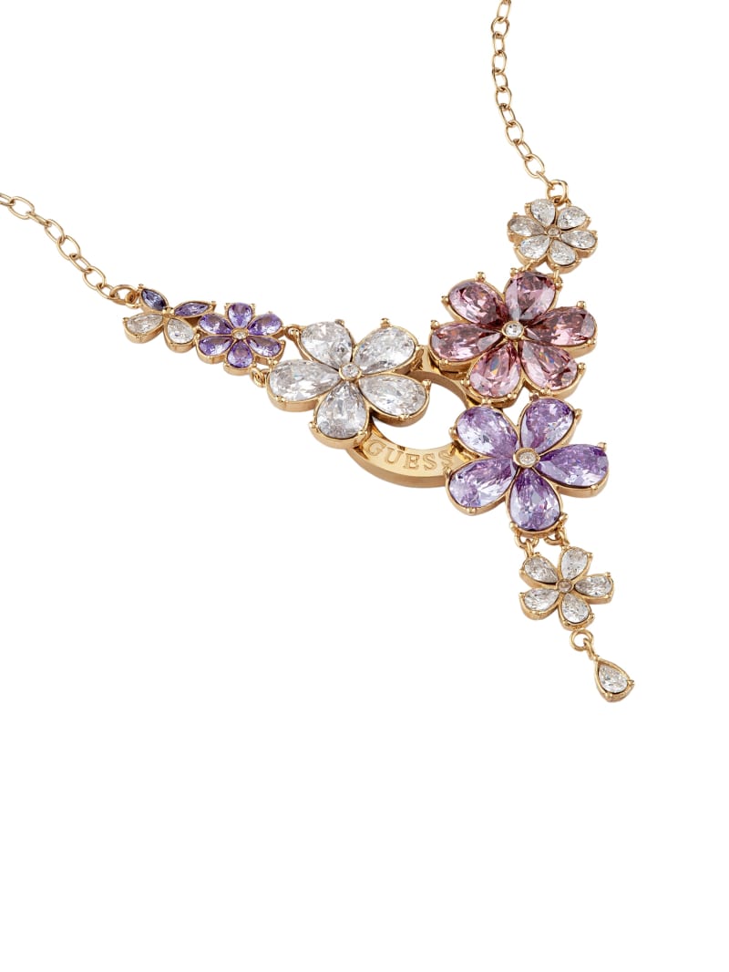 Gold-Tone and Multi-Flower Y Necklace