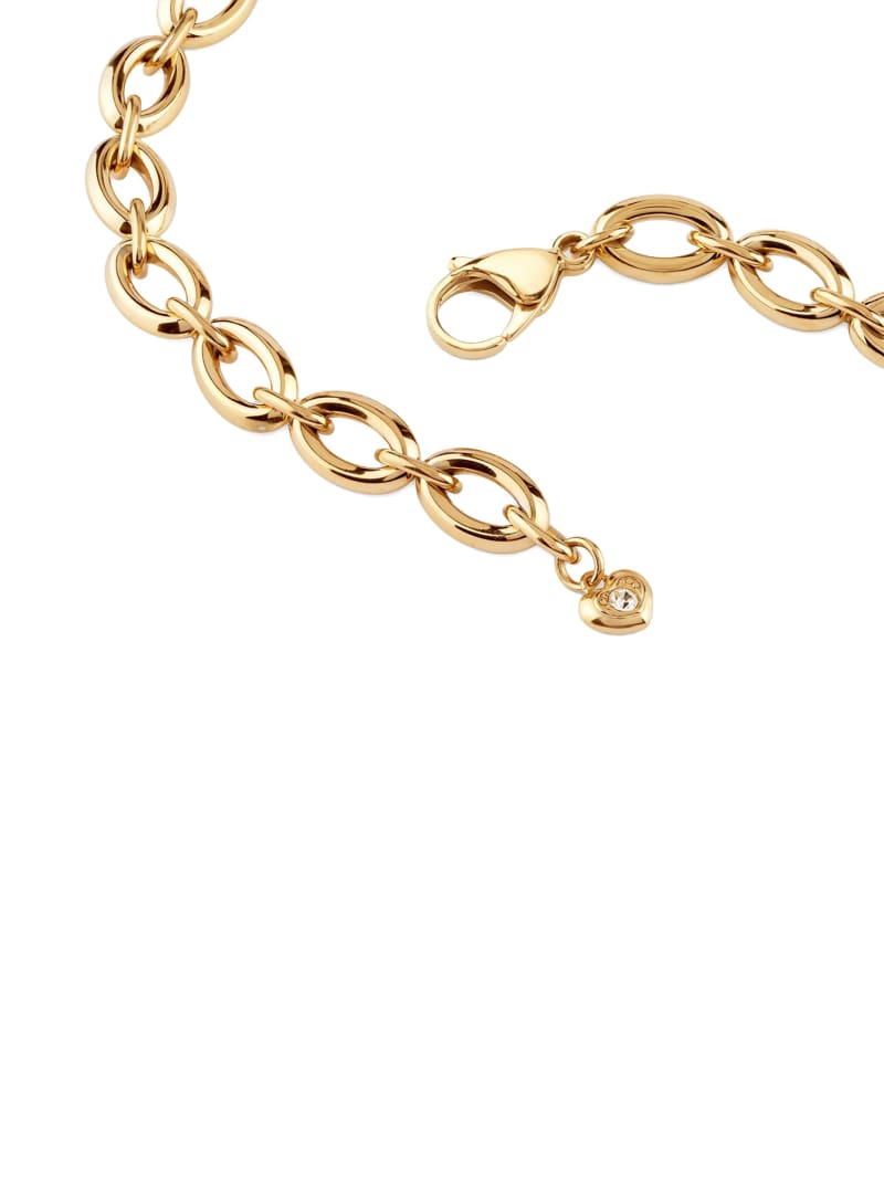Gold-Tone Enamel and Pavé Heart Necklace