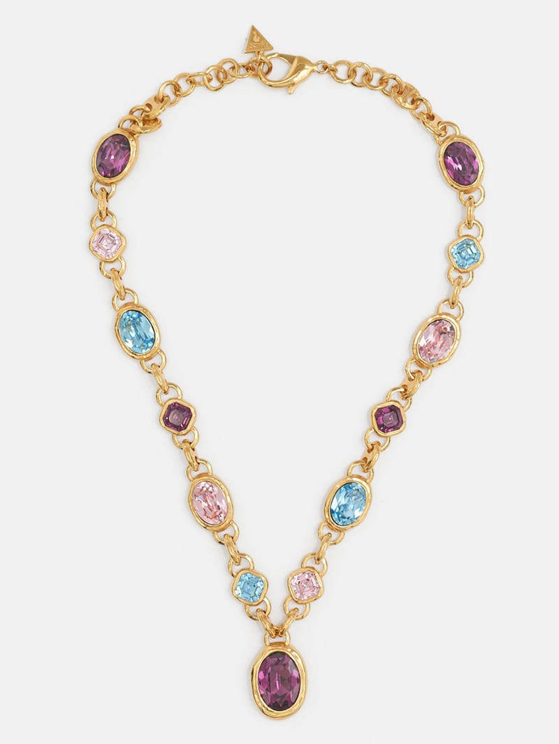 jewel 0103です Gold-Tone Multicolor Crystal Necklace | GUESS