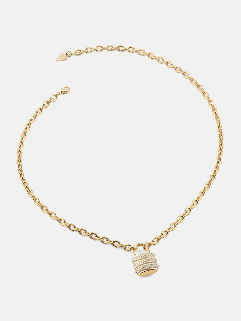 Guess' Gold-Tone Pavé Padlock Necklace
