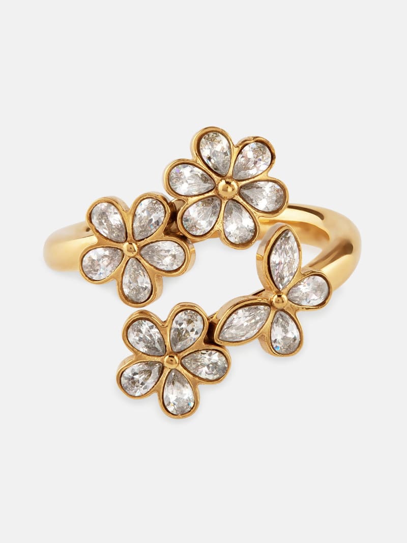 Gold-Tone and Multi-Flower Wrap Ring