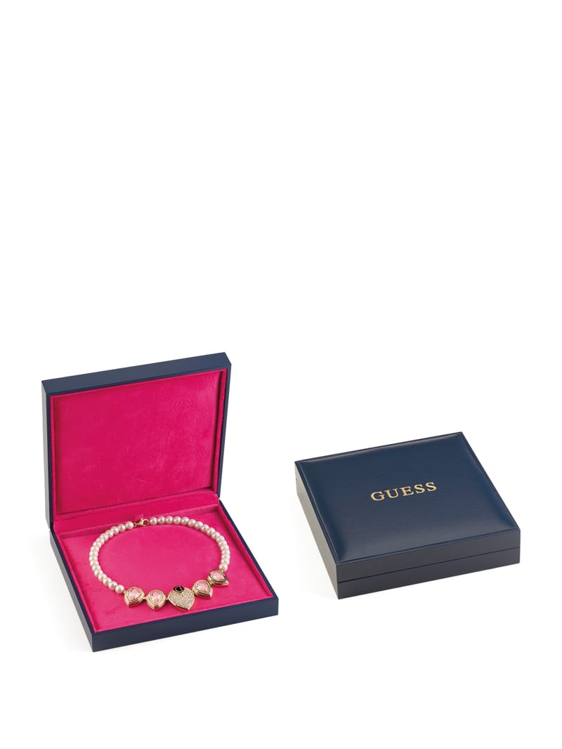 Gold-Tone and Pink Pearl Necklace