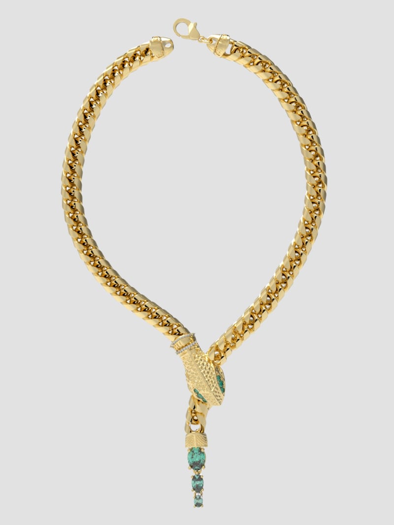 Gold plated snake necklace clearance