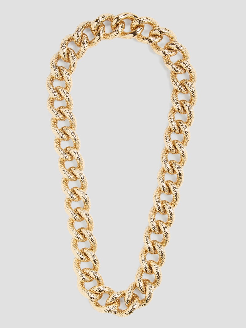 Gold-Tone Textured Medium Necklace