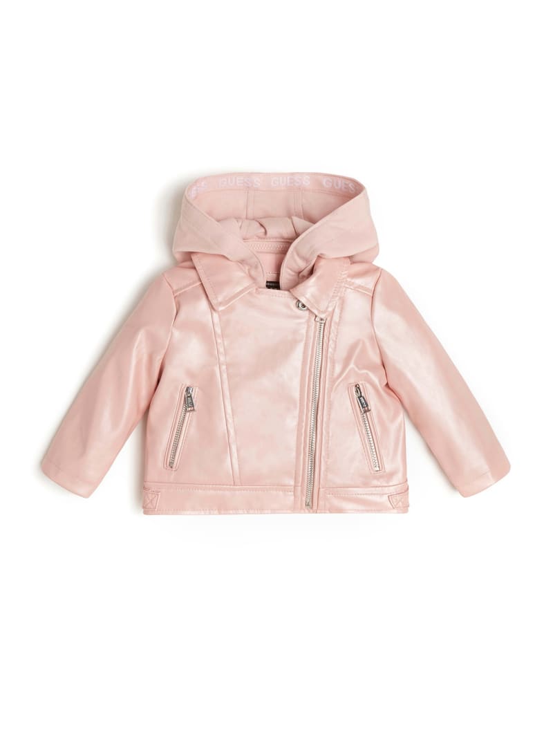 Guess pink faux leather jacket online
