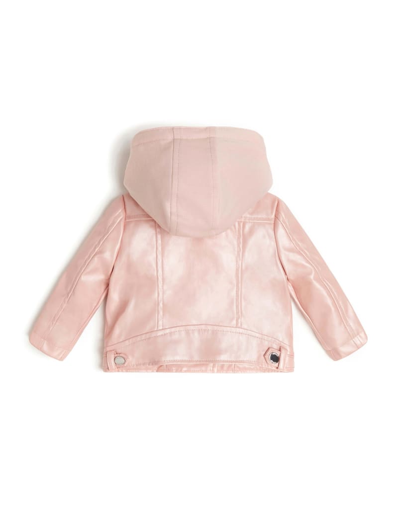 Metallic Faux Leather Jacket 2 7 GUESS