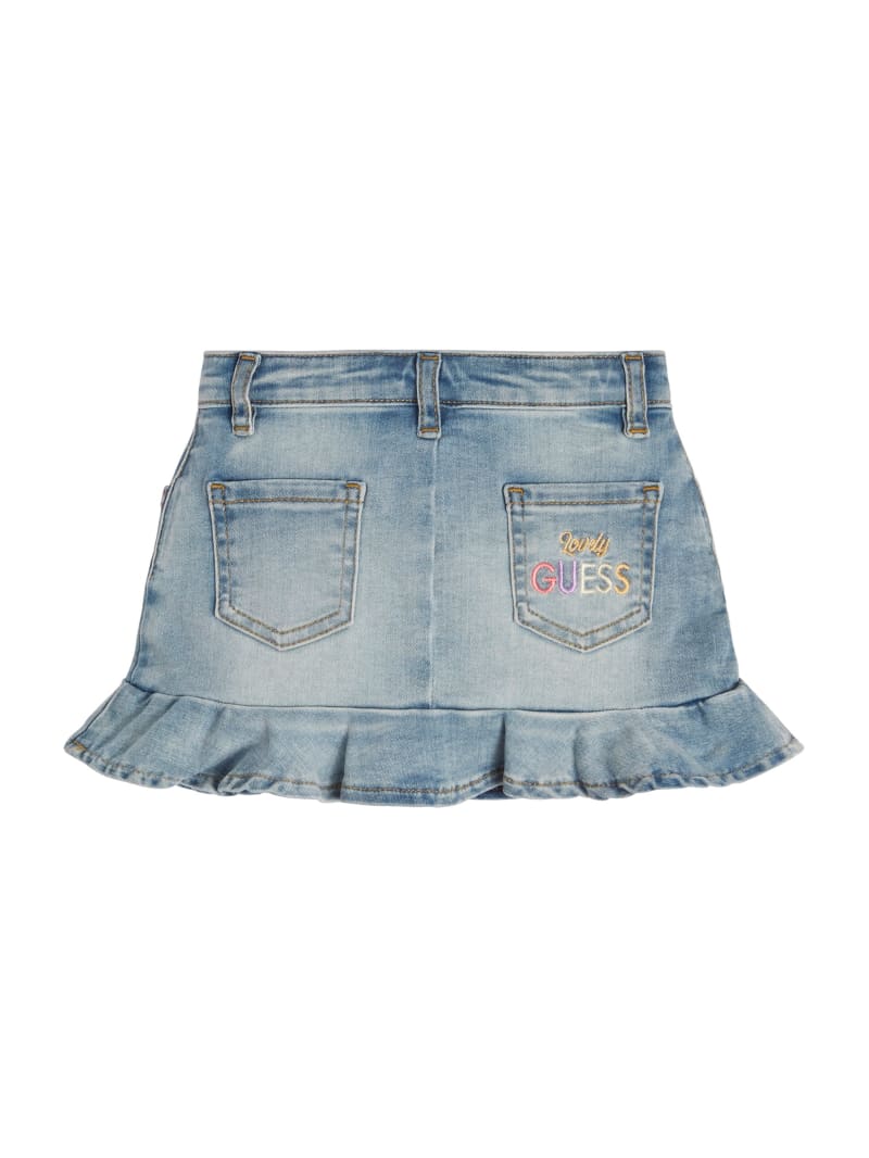Ruffled Stretch Denim Skirt 3M 7 GUESS Canada