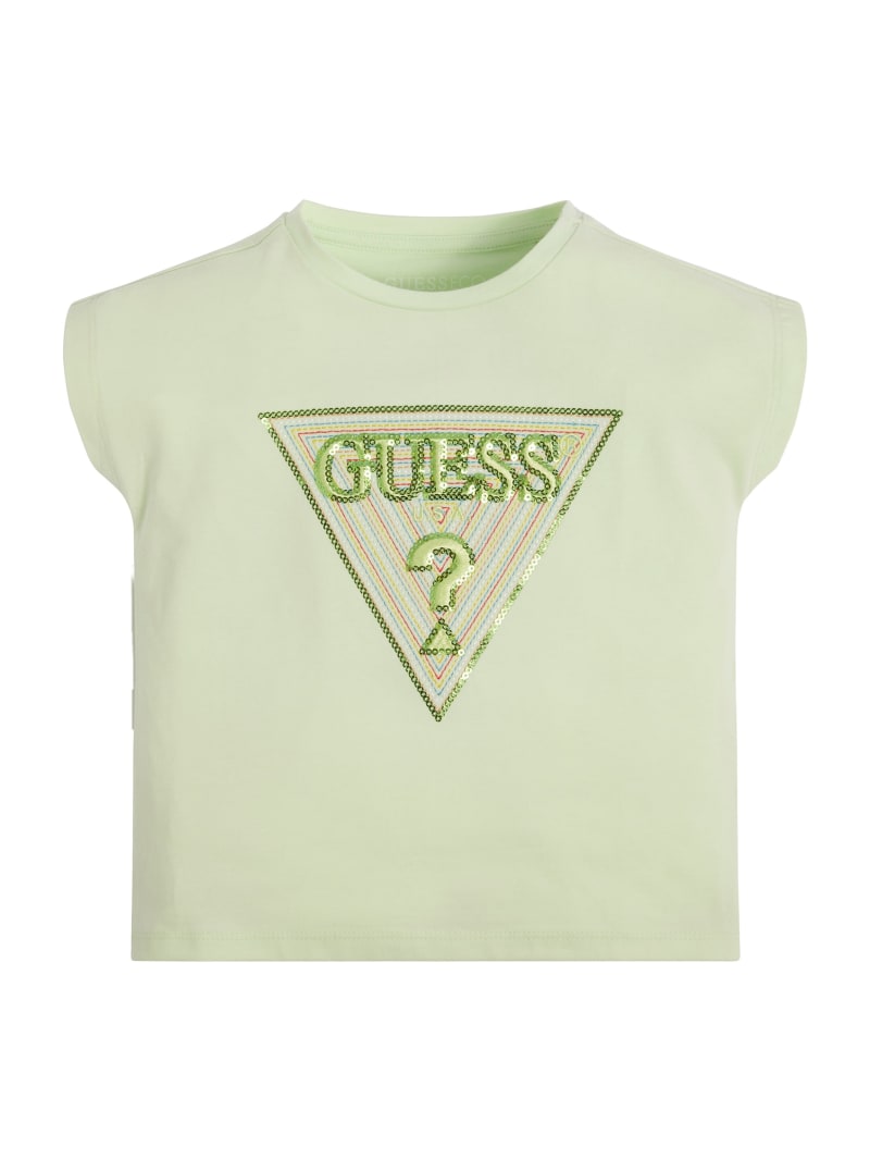 Sequin Triangle Logo Tee 3M 7 GUESS
