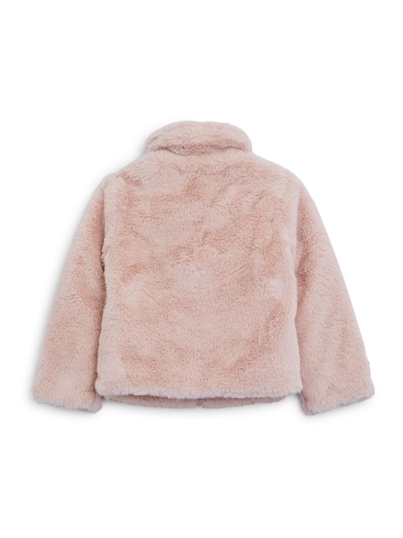 Guess pink faux fur coat top