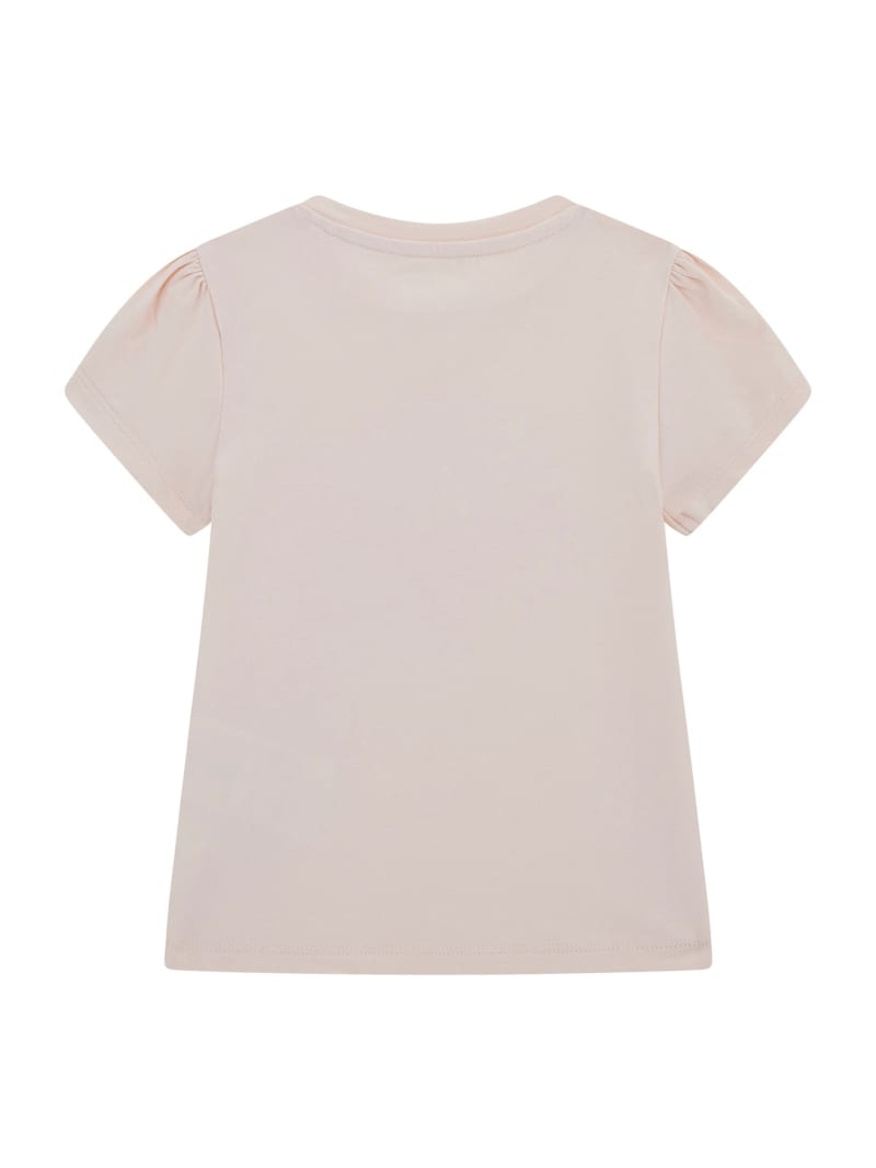 ★WAIKEI★ Color name tag shirt light pink YK21SSSH03 Crewneck Graphic Tee (3M-7) | GUESS