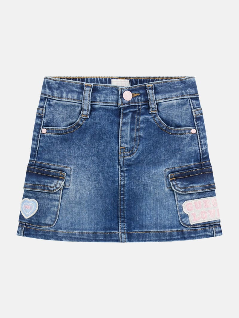 【インディゴブルー(MBL)】GUESS デニム スカート (W)LADIES' Denim Skort GUESS® Denim Wrap Skort