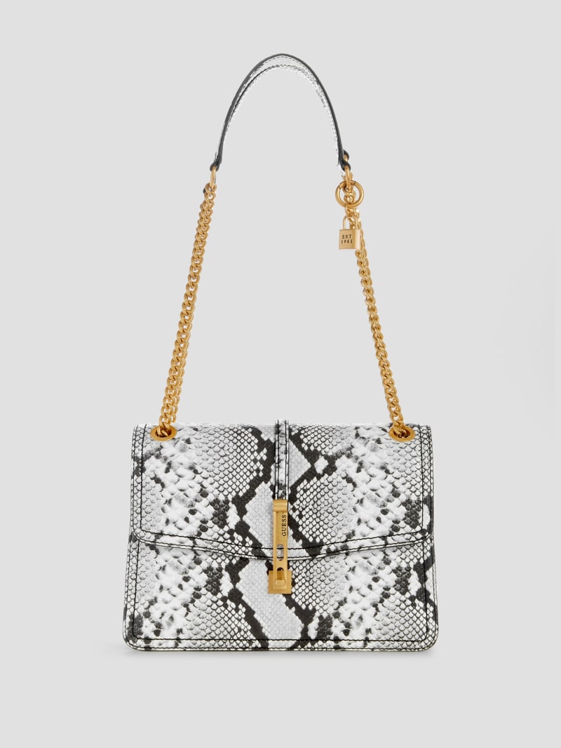 Guess Python Print Handbag, Guess Katey Luxury Satchel Black - Boros Bags