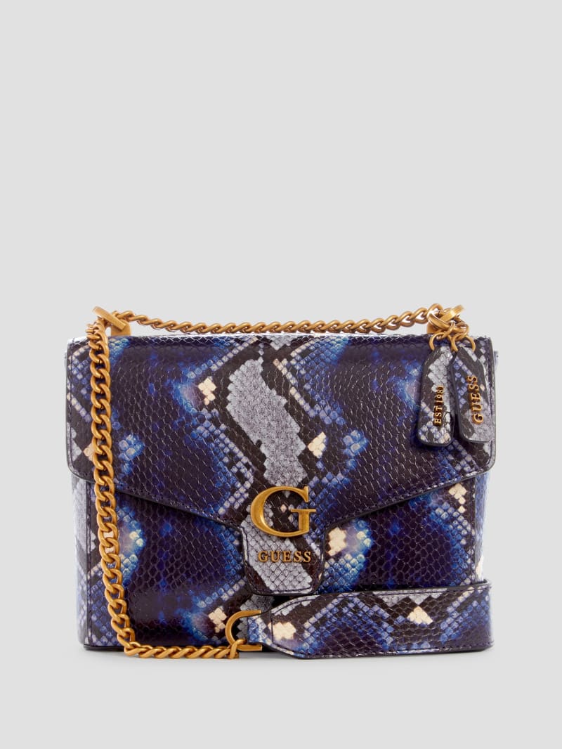 Guess Moon Light Small Python Wristlet Clutch Crossbody in Black