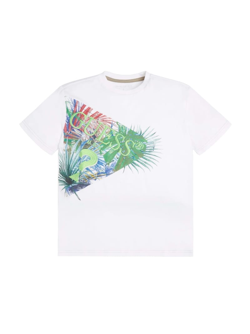 Tee-shirt à logo triangle à motif feuille de palmier (7-16)