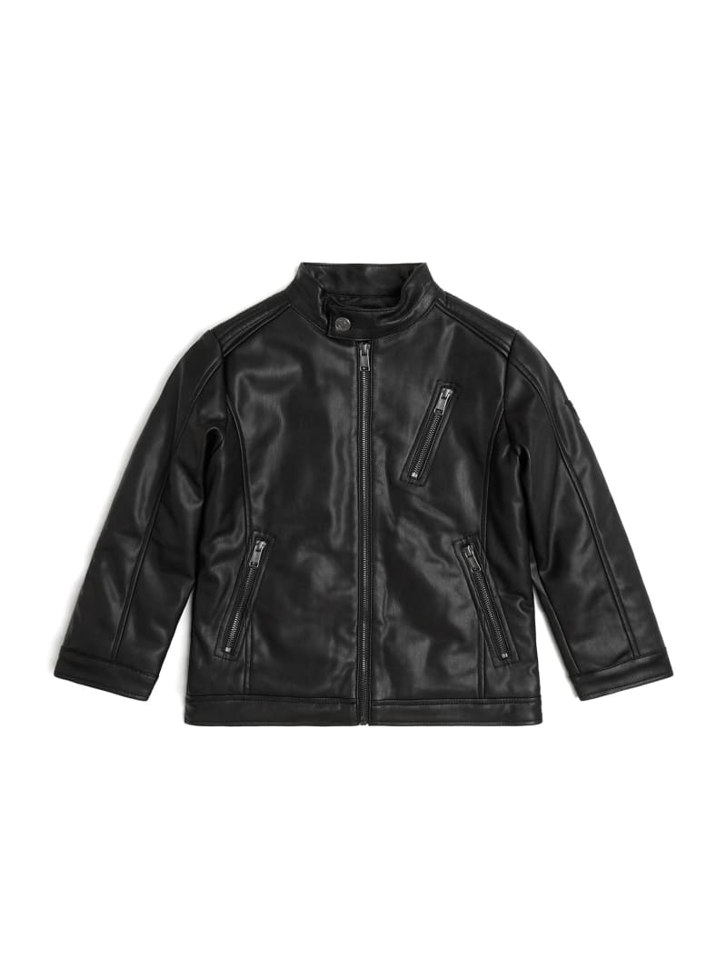 Faux-Leather Moto Jacket (7-14)
