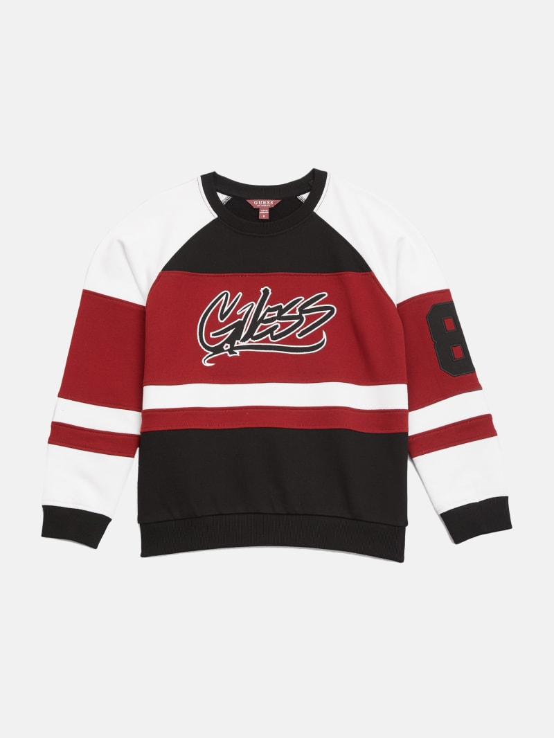 Guess color block sweatshirt sales