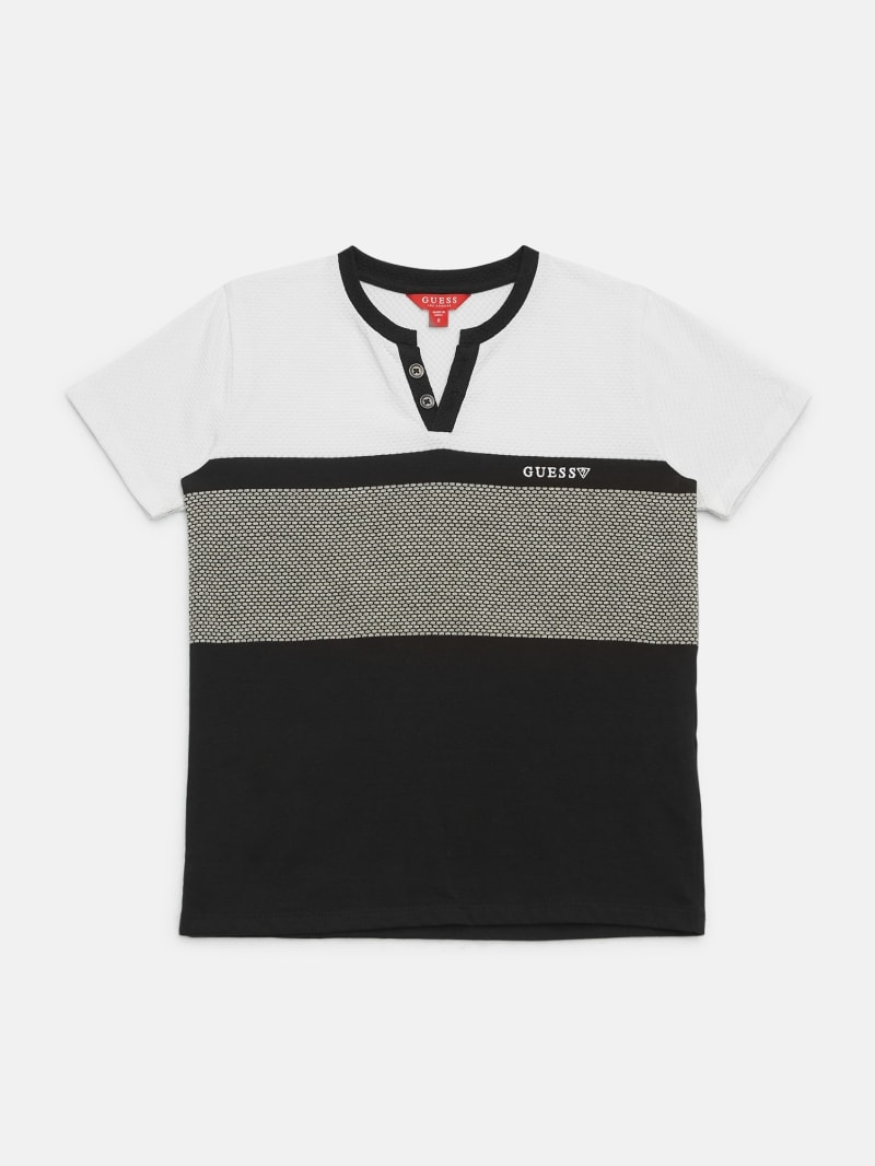 Guess black and white striped t shirt clearance