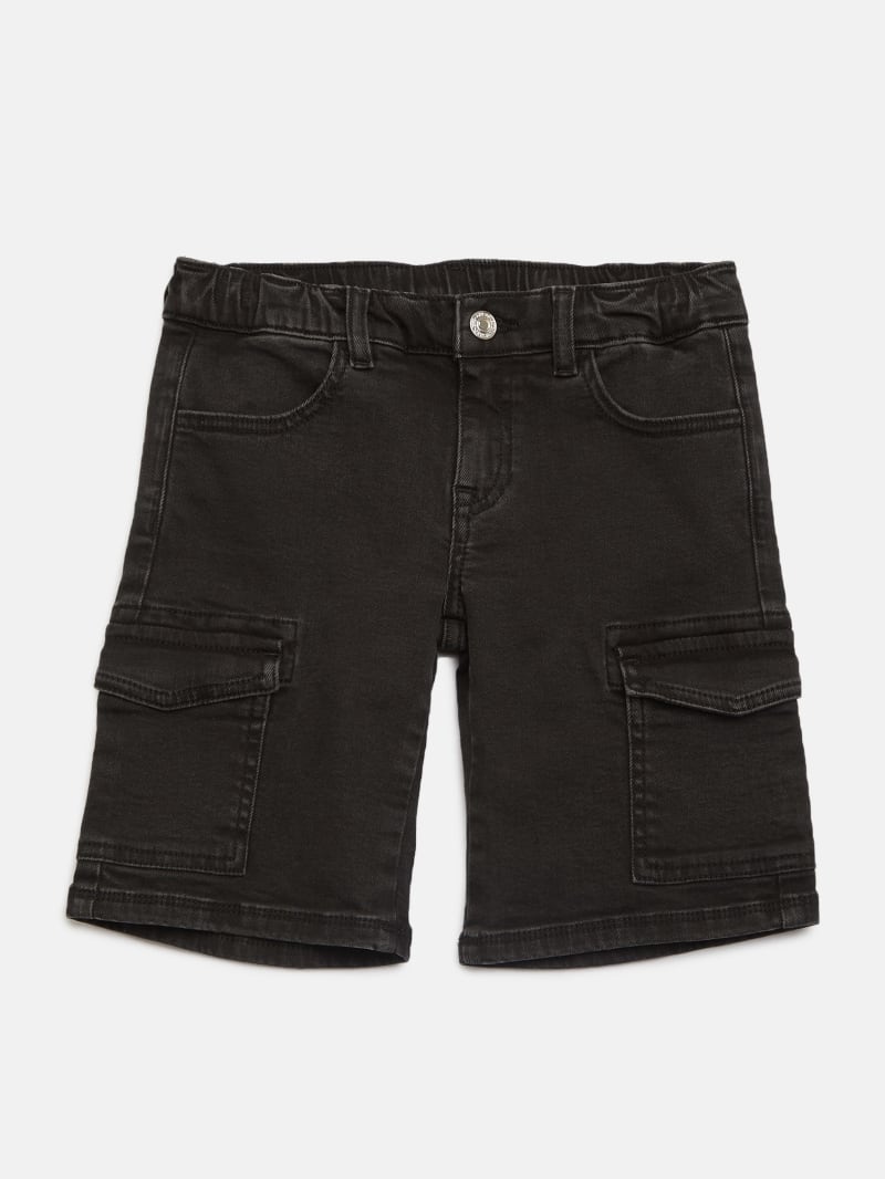 Everet Black Cargo Shorts (7-18) | GUESS Factory