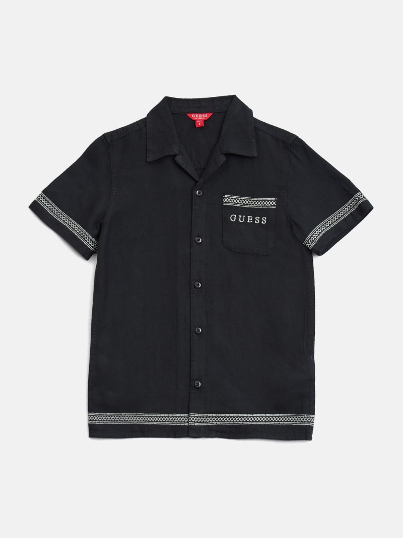【oan】Black Coating String Shirt LIGHT COTTON TWILLL WASH ONC LEFT OVERLAPPING SHIRT – THE