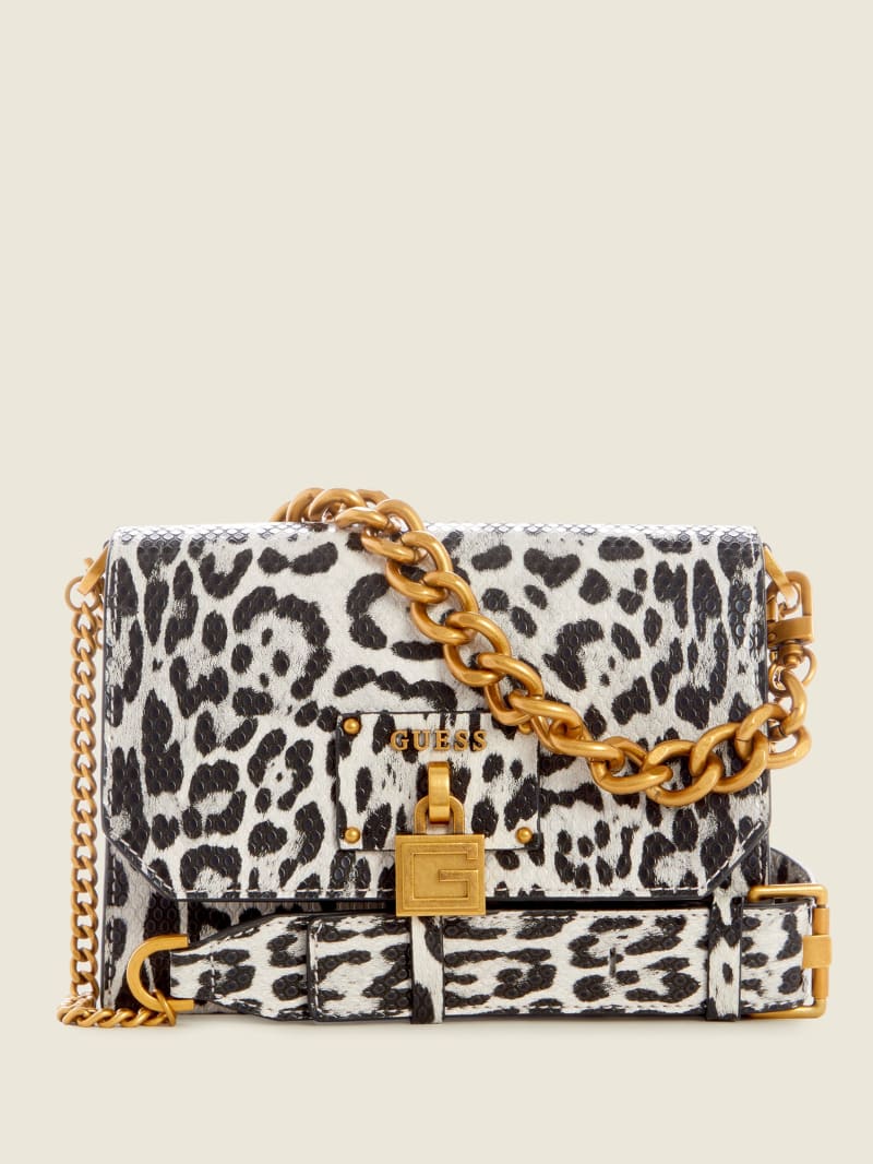 Leopard Puffer Crossbody Clutch