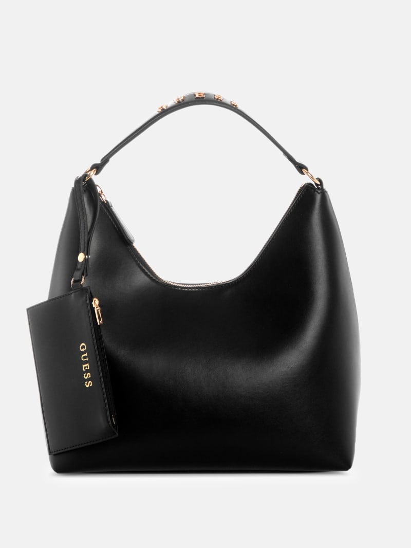 Guess Sicilia Hobo Bag Black - Schoudertas Dames Met Verstelbare Riemen