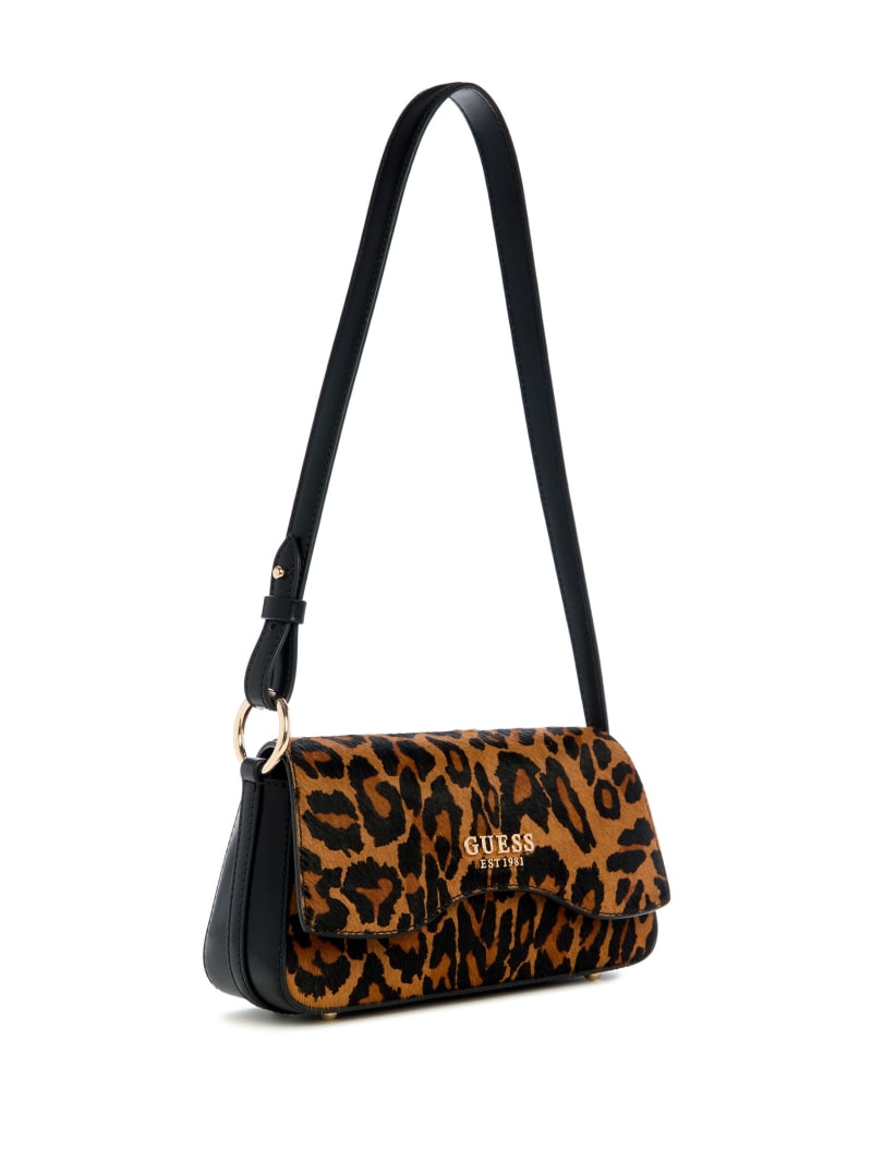 Domitilla Leopard Fold-Over Flap Shoulder Bag