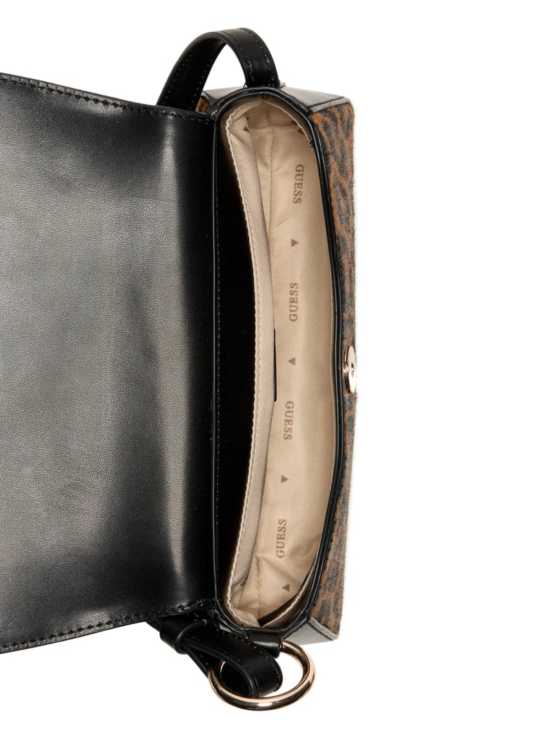 Domitilla Leopard Fold-Over Flap Shoulder Bag
