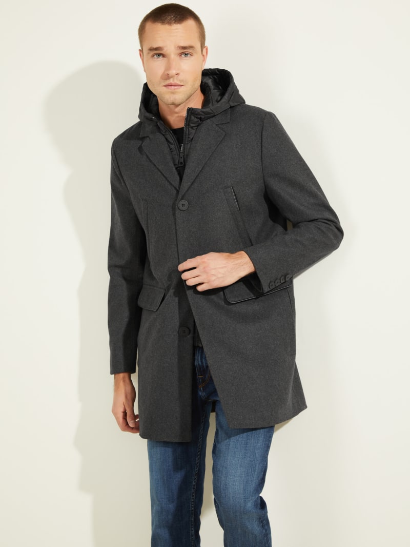 Guess Brandon Wool-Blend Coat. 1