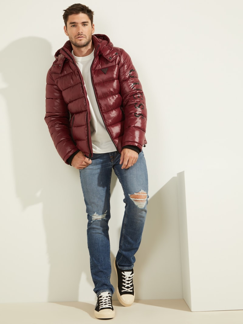 guess men's reversible puffer jacket