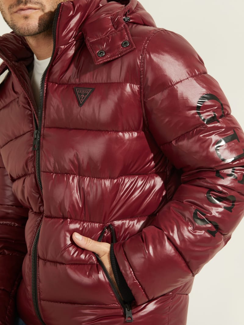 Guess men's 2025 red puffer jacket